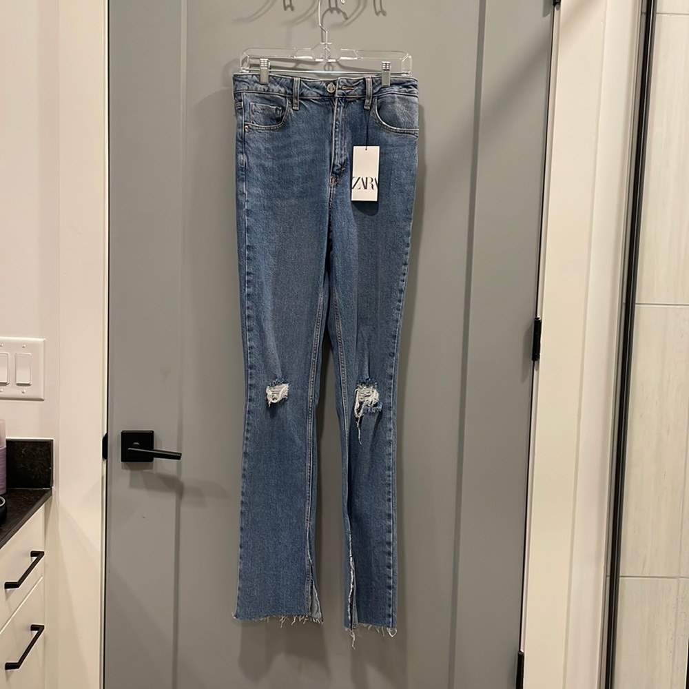 Zara slim flare denim jeans size 6 (new/with tags)